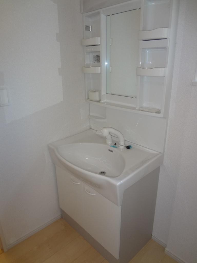 Wash basin, toilet. Washstand construction example photo 