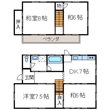 Floor plan. 5.9 million yen, 4DK, Land area 193.67 sq m , Building area 79.86 sq m