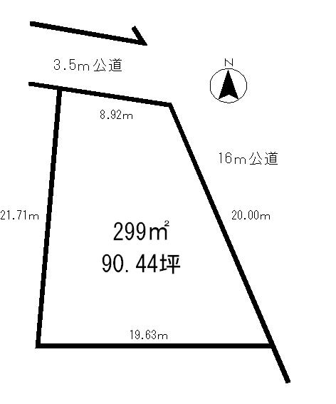 Compartment figure. Land price 12.7 million yen, Land area 299 sq m