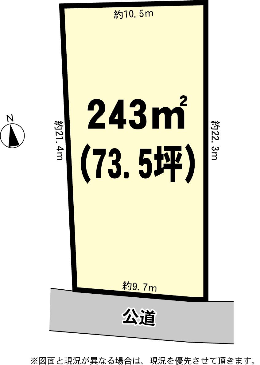 Compartment figure. Land price 10.8 million yen, Land area 243 sq m