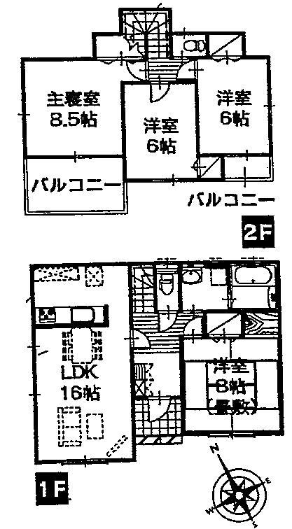 Floor plan. 15.4 million yen, 4LDK, Land area 155.09 sq m , Building area 101.02 sq m