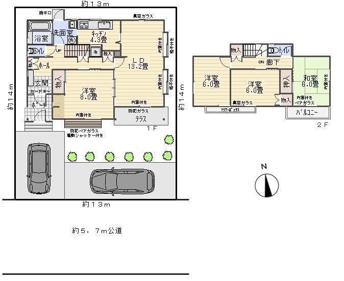 Floor plan. 11.9 million yen, 4LDK, Land area 180.28 sq m , Building area 106.81 sq m