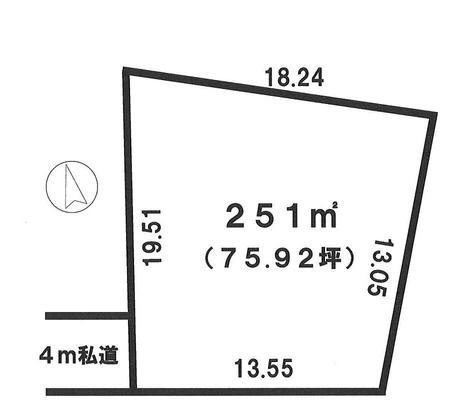 Compartment figure. Land price 10 million yen, Land area 251 sq m