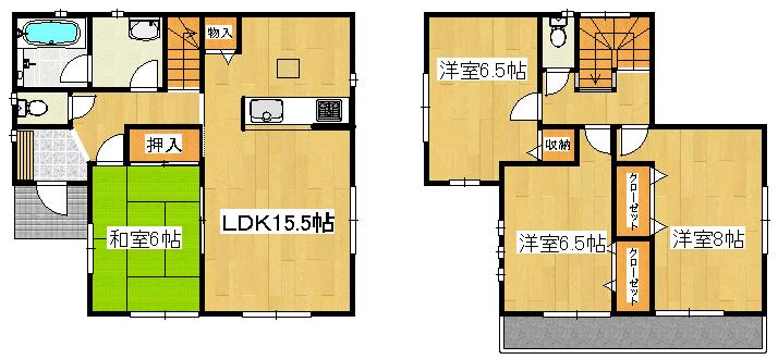 Floor plan. (4 Building), Price 25,800,000 yen, 4LDK, Land area 188.46 sq m , Building area 97.2 sq m