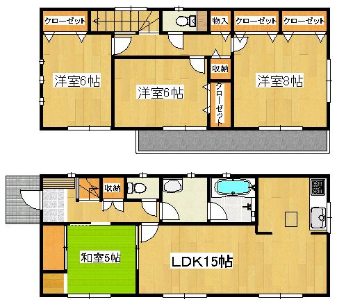 Floor plan. (9 Building), Price 18,800,000 yen, 4LDK, Land area 224.67 sq m , Building area 96.79 sq m