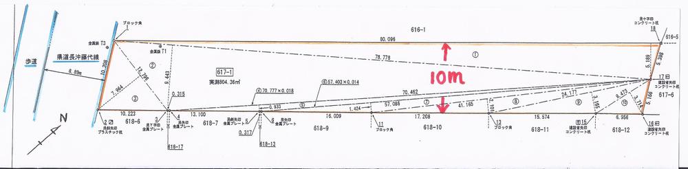 Compartment figure. Land price 9.9 million yen, Although a land area 804.36 sq m strip of land, Since the width 10m, Such as In-Home apartment is possible architecture.
