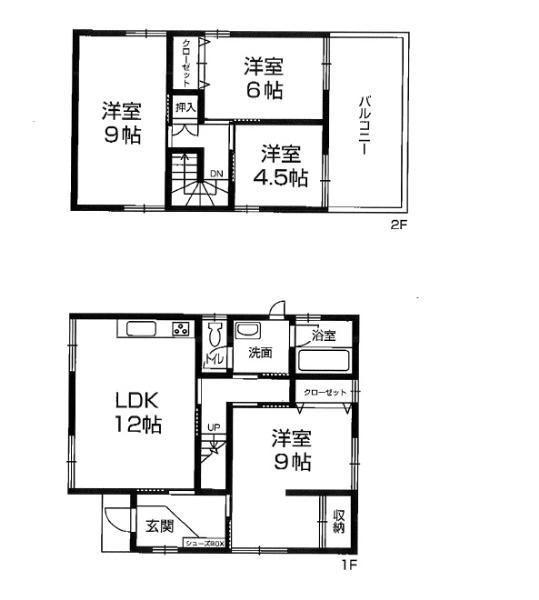 Floor plan. 14.8 million yen, 4LDK, Land area 133.61 sq m , Building area 90.34 sq m floor plan has become 4LDK.  It has changed the room was a Japanese-style Western-style. 