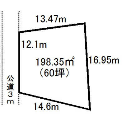 Compartment figure. Land price 12 million yen, Land area 198.35 sq m