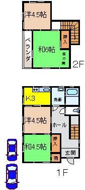 Floor plan. 6.9 million yen, 4K, Land area 181.83 sq m , Building area 67.06 sq m
