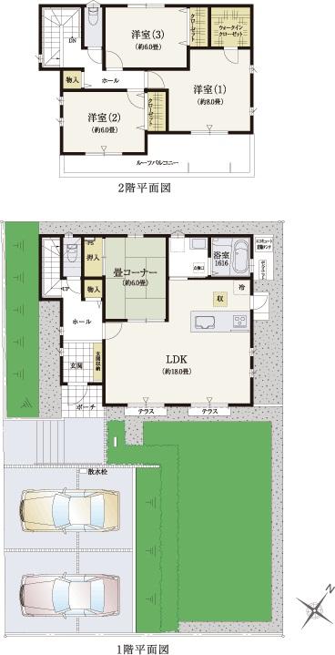 Floor plan. (23 city blocks -4 Building), Price 28,900,000 yen, 4LDK, Land area 215 sq m , Building area 110.96 sq m