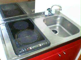 Kitchen. Electromagnetic cooker of safe design