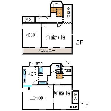 Floor plan. 9.8 million yen, 3LDK, Land area 157.61 sq m , Building area 89 sq m