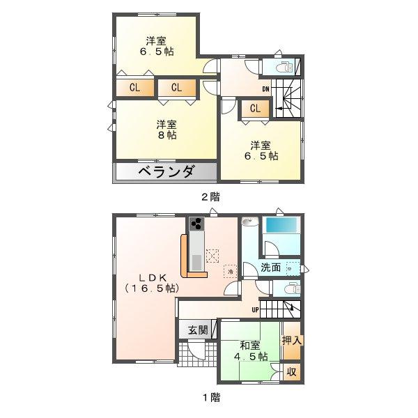 Floor plan. (7 Building), Price 23.8 million yen, 4LDK, Land area 183.41 sq m , Building area 98.41 sq m