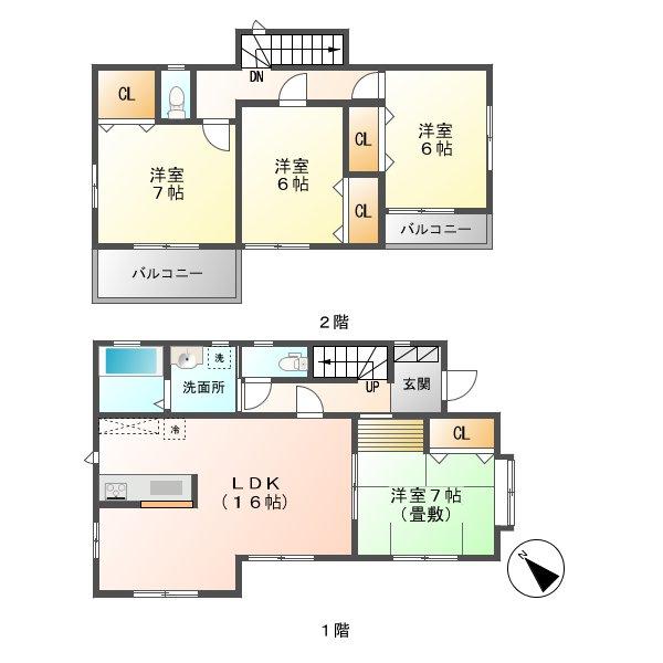 Floor plan. (35 Building), Price 16.4 million yen, 4LDK, Land area 153.98 sq m , Building area 99.78 sq m