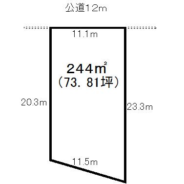 Compartment figure. Land price 18,800,000 yen, Land area 244 sq m