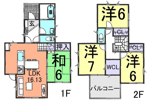 Floor plan. (14 Building), Price 27.6 million yen, 4LDK, Land area 168.5 sq m , Building area 101.02 sq m