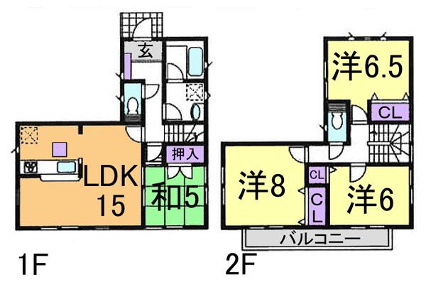 Floor plan. (1 Building), Price 20.8 million yen, 4LDK, Land area 145.14 sq m , Building area 93.96 sq m