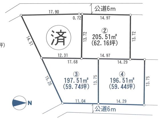 Compartment figure. Land price 8.6 million yen, Land area 205.51 sq m