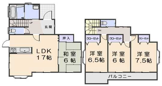 Floor plan. 23.8 million yen, 4LDK, Land area 126.5 sq m , Building area 103.09 sq m