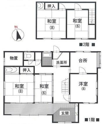 Floor plan. 12.3 million yen, 5LDK, Land area 449.61 sq m , Building area 124.84 sq m
