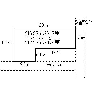Compartment figure. Land price 9.2 million yen, Land area 312.55 sq m