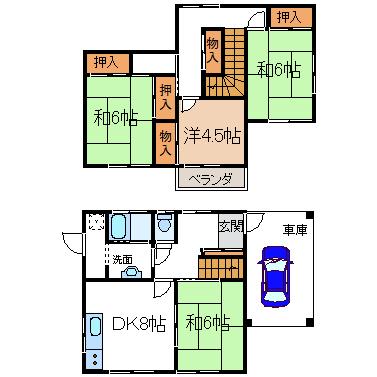 Floor plan. 9.8 million yen, 4DK, Land area 162.03 sq m , Building area 83.35 sq m