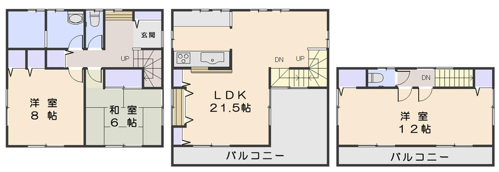 Floor plan. 23.8 million yen, 3LDK, Land area 80.14 sq m , Building area 111.78 sq m