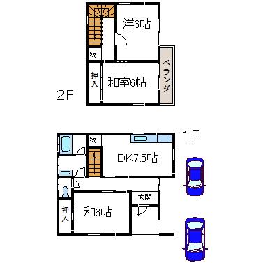 Floor plan. 4.2 million yen, 3DK, Land area 116.81 sq m , Building area 68.72 sq m