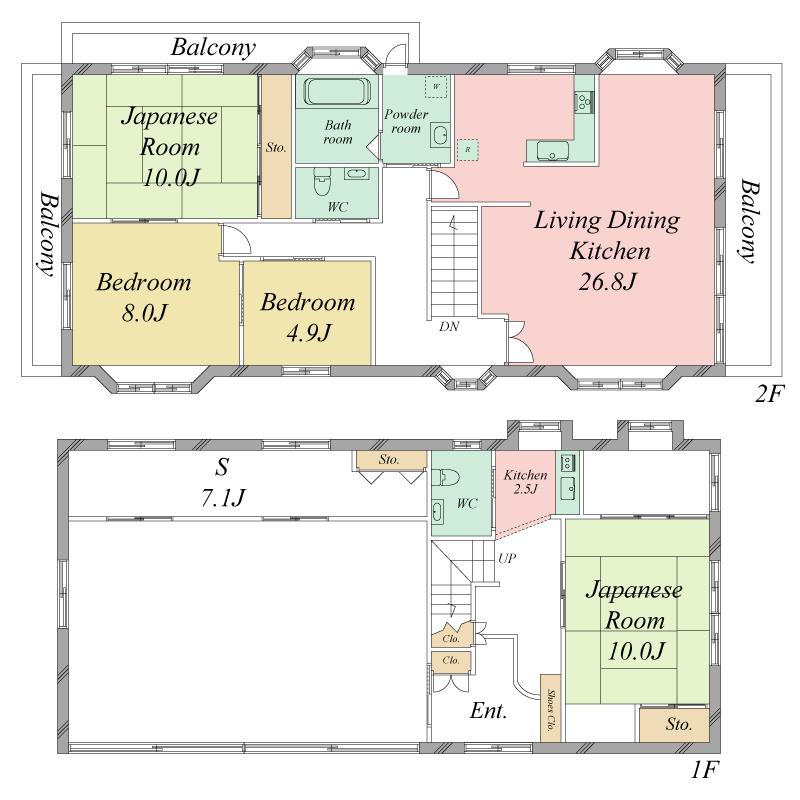 Floor plan. 29,800,000 yen, 3LDK + 2S (storeroom), Land area 182.03 sq m , Building area 225.24 sq m