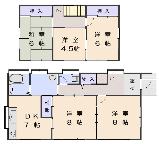 Floor plan. 7.7 million yen, 5DK, Land area 132.02 sq m , Building area 96.88 sq m