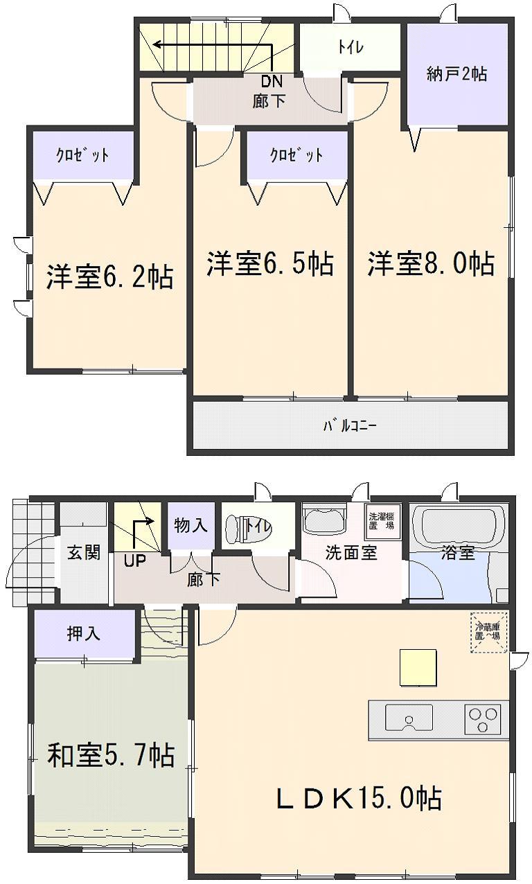 Floor plan. (6 Building), Price 20.8 million yen, 4LDK+S, Land area 183.1 sq m , Building area 95.17 sq m