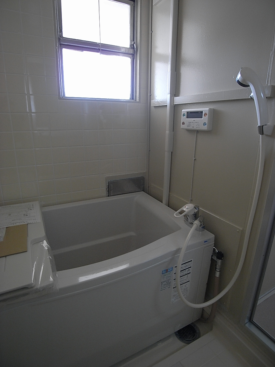 Bath. Bright bathroom there is a window