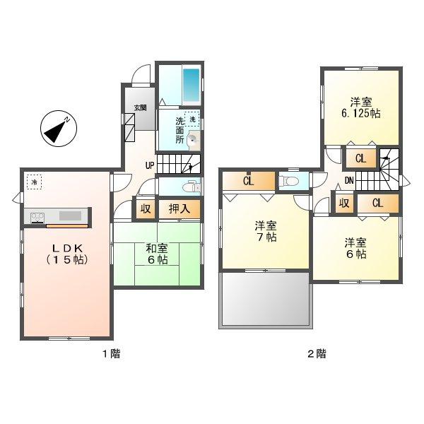 Floor plan. (7 Building), Price 16.4 million yen, 4LDK, Land area 166.54 sq m , Building area 99.16 sq m