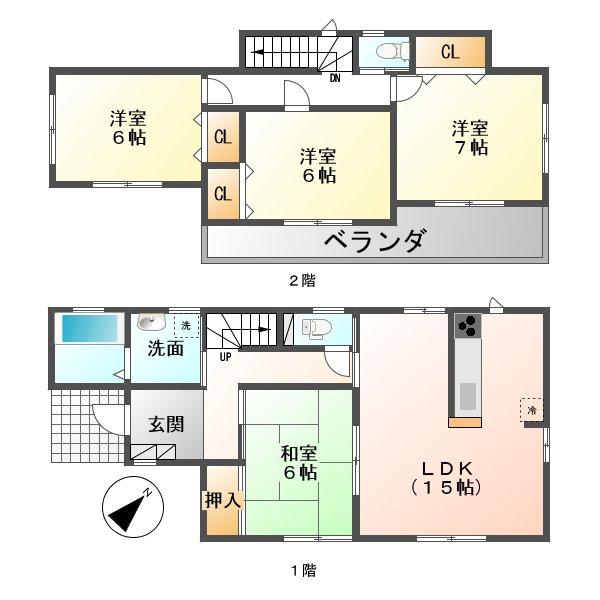 Floor plan. (17 Building), Price 18.4 million yen, 4LDK, Land area 189.65 sq m , Building area 98.12 sq m