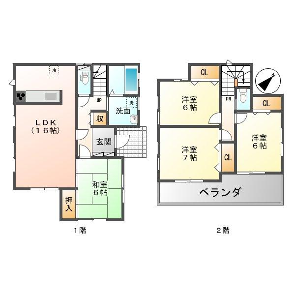 Floor plan. (21 Building), Price 19,400,000 yen, 4LDK, Land area 165.32 sq m , Building area 98.54 sq m
