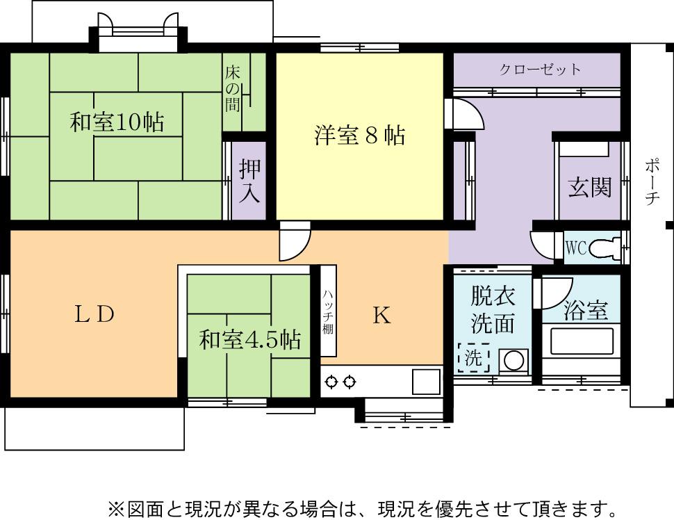 Floor plan. 21,800,000 yen, 3LDK, Land area 661 sq m , Building area 91.09 sq m