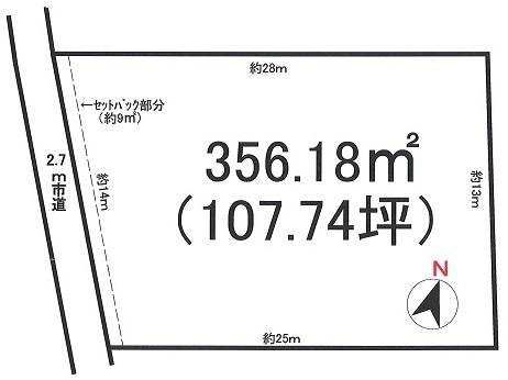 Compartment figure. Land price 8.6 million yen, Land area 356.18 sq m
