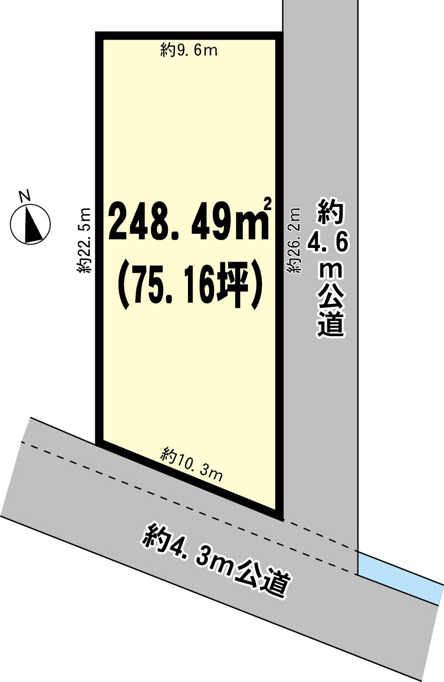 Compartment figure. Land price 9.5 million yen, Land area 248.49 sq m