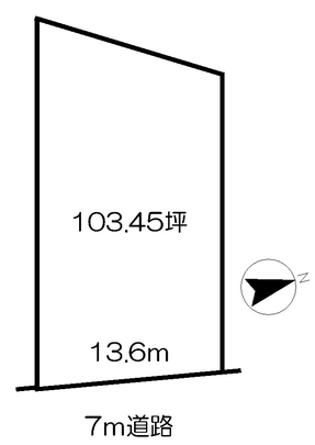 Compartment figure. Land price 9.8 million yen, Land area 342.01 sq m