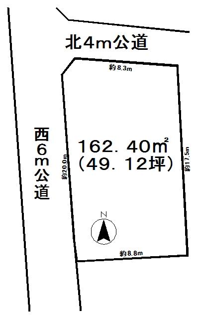 Compartment figure. Land price 4 million yen, Land area 162.4 sq m