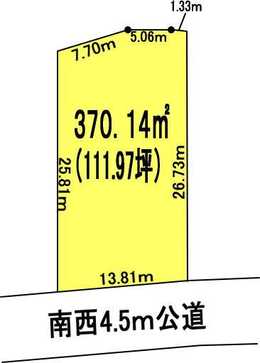 Compartment figure. Land price 11.2 million yen, Land area 370 sq m
