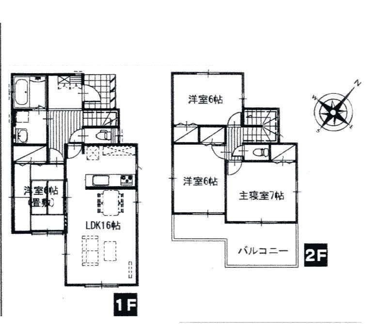 Floor plan. 15.4 million yen, 4LDK, Land area 171.2 sq m , Building area 96.88 sq m