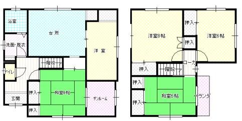 Floor plan. 12.9 million yen, 4LDK + S (storeroom), Land area 179.09 sq m , Building area 96.88 sq m
