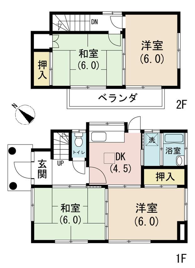 Floor plan. 4.7 million yen, 4DK, Land area 121.28 sq m , Building area 67.04 sq m floor plan