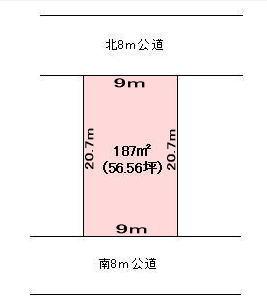 Compartment figure. Land price 7.8 million yen, Land area 187 sq m