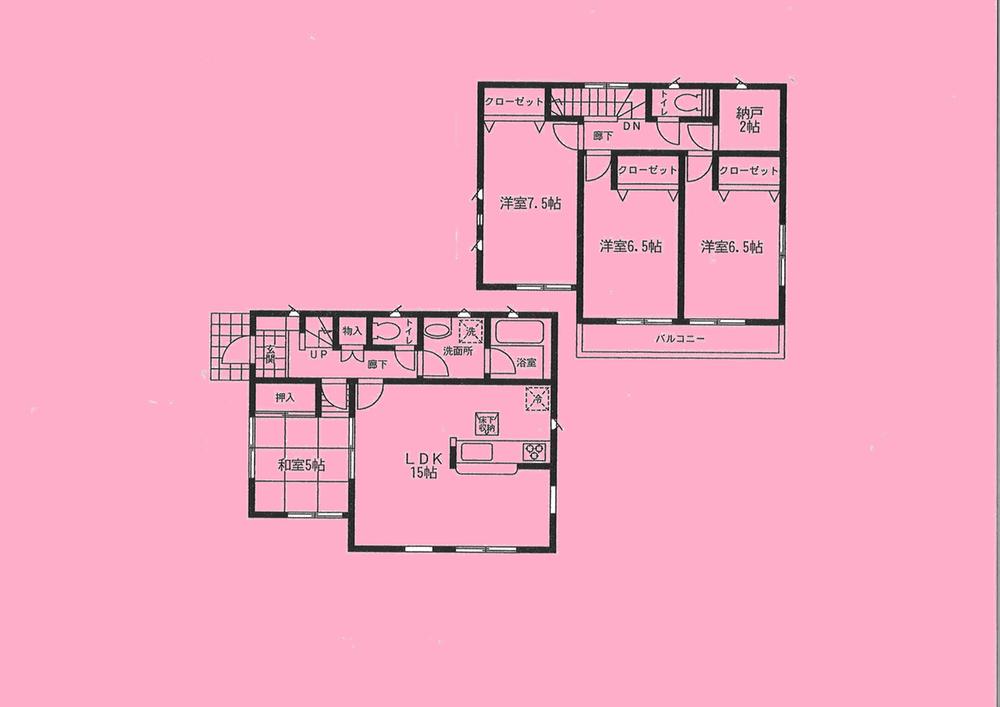 Floor plan. 16.8 million yen, 4LDK, Land area 206.61 sq m , Building area 96.79 sq m