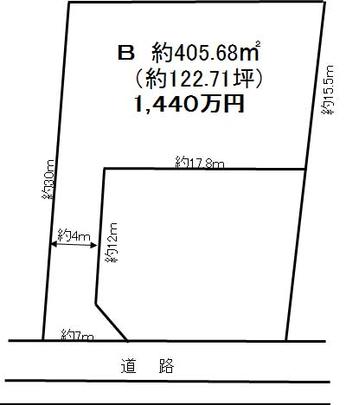 Compartment figure. Land price 14.4 million yen, Land area 405 sq m