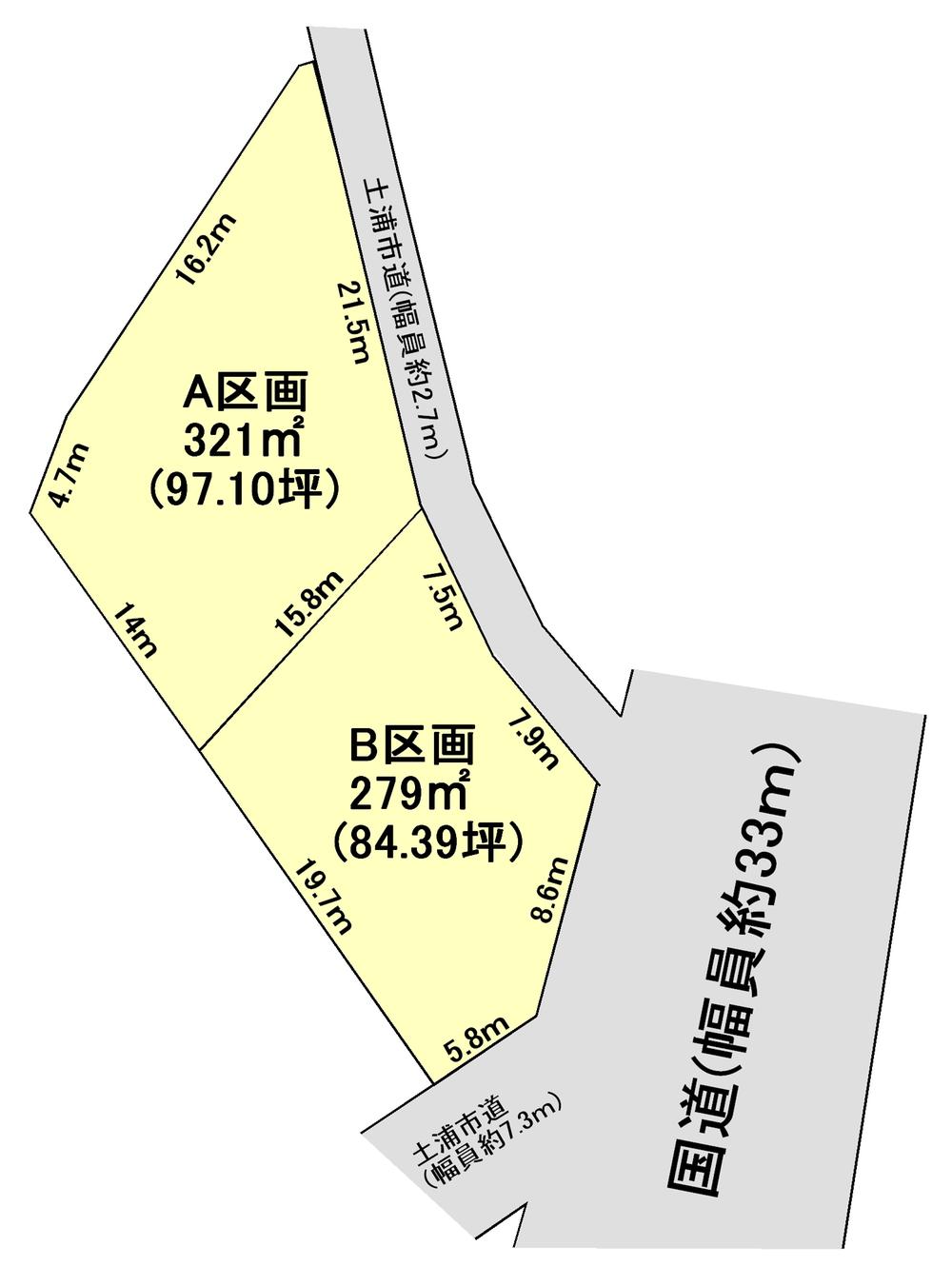 Compartment figure. Land price 6.3 million yen, Land area 279 sq m
