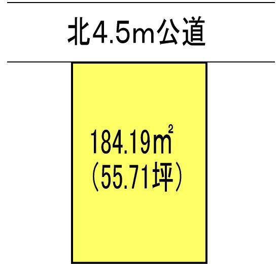 Compartment figure. Land price 3.8 million yen, Land area 184.19 sq m