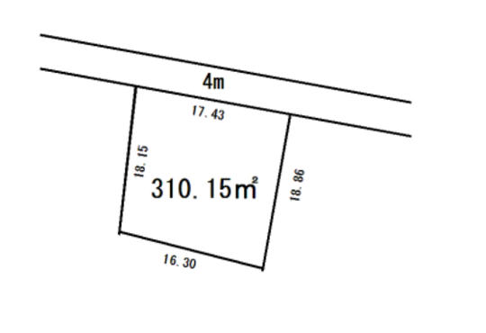 Compartment figure. Land price 9.92 million yen, Land area 310.15 sq m